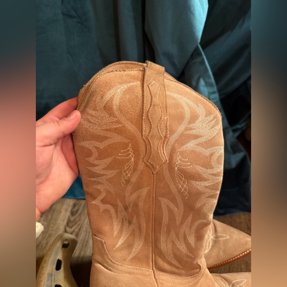 IDYLLWIND BY MIRANDA LAMBERT BLUSH PINK SIZE 9 CHARMED LIFE SUEDE WESTERN BOOT - Picture 4 of 6